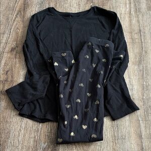 Old Navy Kids Black and Gold Heart Matching Set